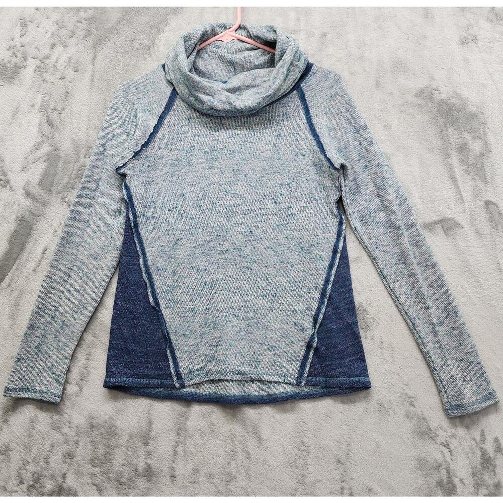 KUHL Viola Nova Sweater Women's Size S Blue Cowl Neck Pullover Long Sleeves Wool